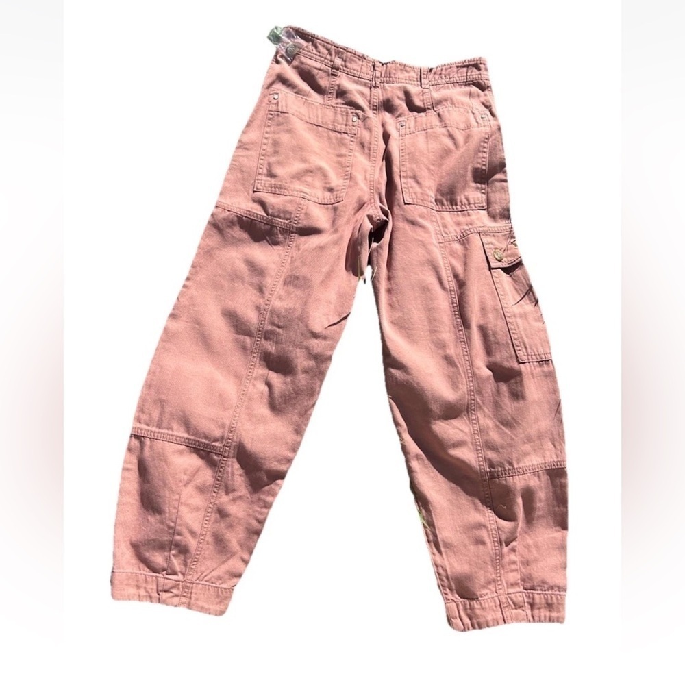 Anthropologie The Carson Utility Barrel Pants Plum Color new with tag Size 2 - Picture 5 of 10